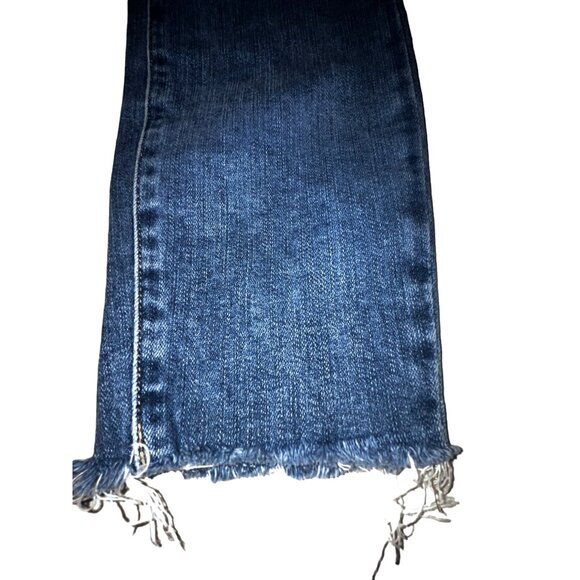 Paige Verdugo Crop Jeans Womens 29 Distressed Denim Mid-Rise Skinny Fit Raw Hem - Picture 4 of 9